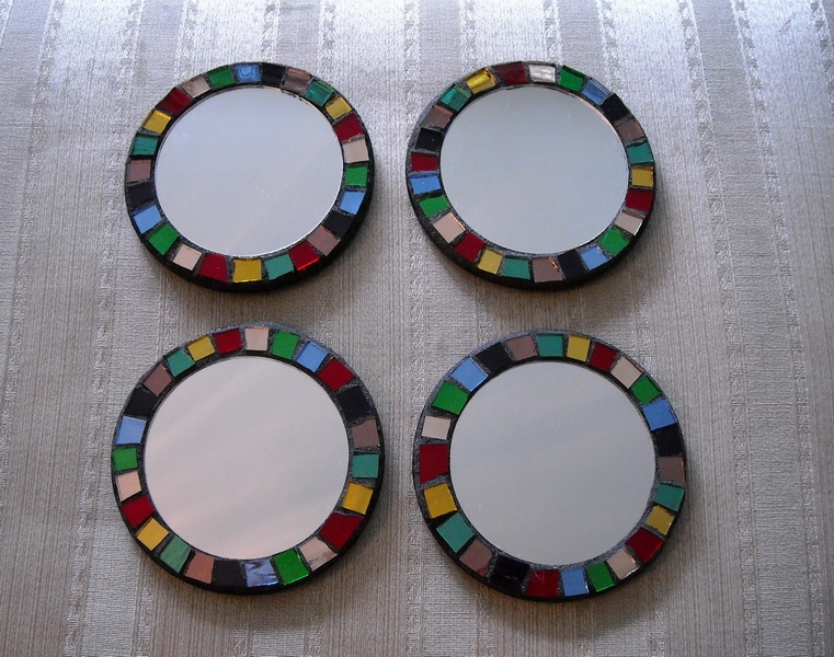 Mosaic coasters Rimmed Mirrors