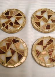 Mosaic coasters Bronze/Gold