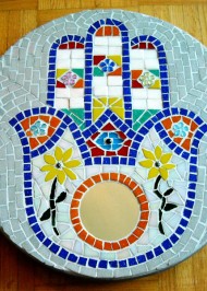 Mosaic Lazy Susan Hamsa