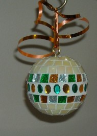 Cream gold green ornament